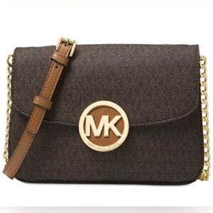 Michael Kors Fulton Small Crossbody Bag in brown signature logo